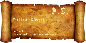 Müller Dávid névjegykártya