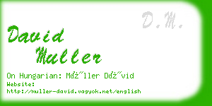 david muller business card